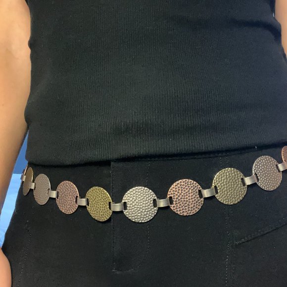 Nine West Accessories - Nine West Women's Belt Metal Disc Round Medallion Silver Gold Bronze M/L (NWT)